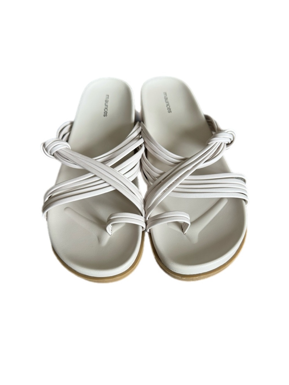 Maurices White Strappy knotted Slide Sandals size 10
